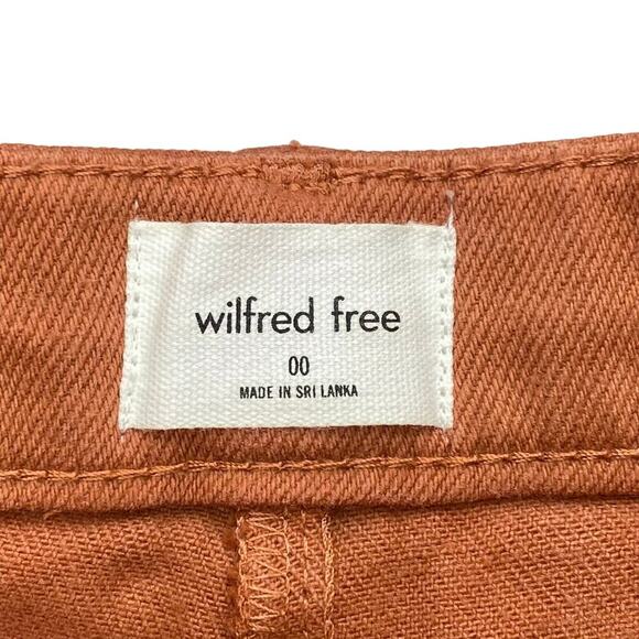 WILFRED FREE Aritzia Pant High Waisted Twill Modern Cargo Pants Sz 00 Rust - Picture 4 of 8